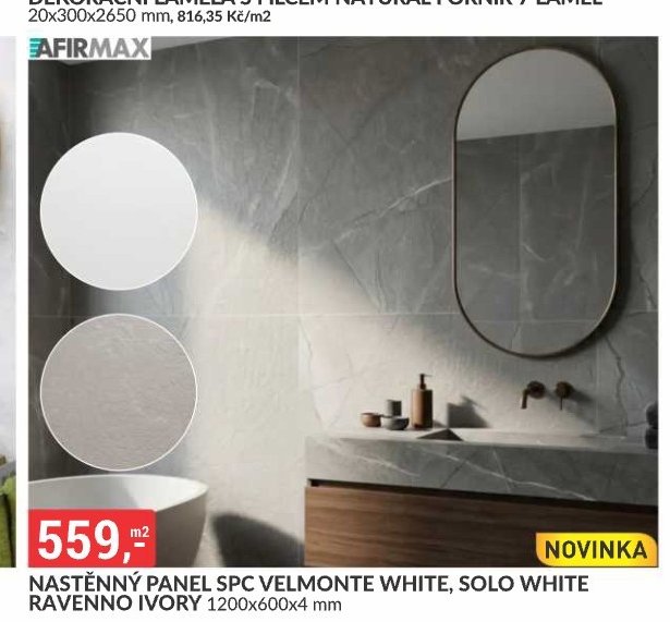 NÁSTĚNNÝ PANEL SPC VELMONTE WHITE, SOLO WHITE RAVENNO IVORY