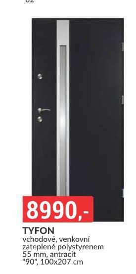 TYFON vchodové, venkovní zateplené polystyrenem 55 mm, antracit 
