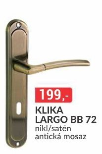 KLIKA LARGO BB 72 nikl/satén antická mosaz