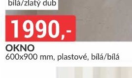 Okno 600x900 mm, plastové, bílá/bílá