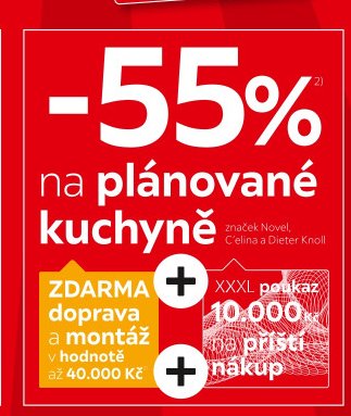 Plánované kuchyně se slevou 55 % a benefity
