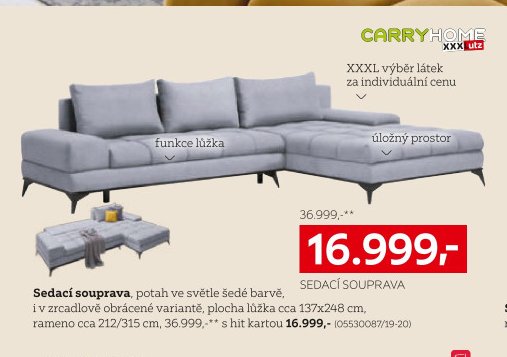 Sedací souprava (světle šedá)