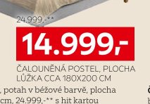 Čalouněná postel, plocha lůžka 180x200 cm