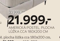 Americká postel, plocha lůžka 180x200 cm