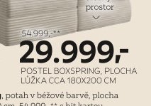 Postel boxspring, plocha lůžka 180x200 cm