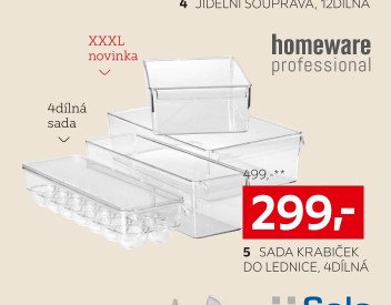 Sada krabiček do lednice, 4dílná