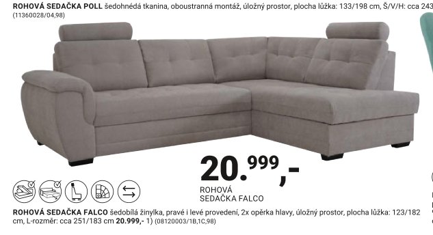 ROHOVÁ SEDAČKA FALCO