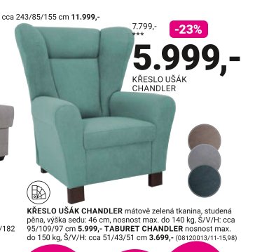 KŘESLO UŠÁK CHANDLER