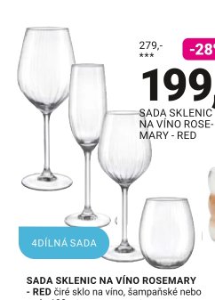 SADA SKLENIC NA VÍNO ROSEMARY