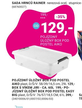 POJÍZDNÝ ÚLOŽNÝ BOX POD POSTEL AIKO