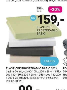 ELASTICKÉ PROSTĚRADLO BASIC