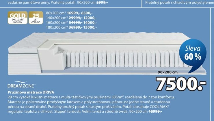 Pružinová matrace DRIVA