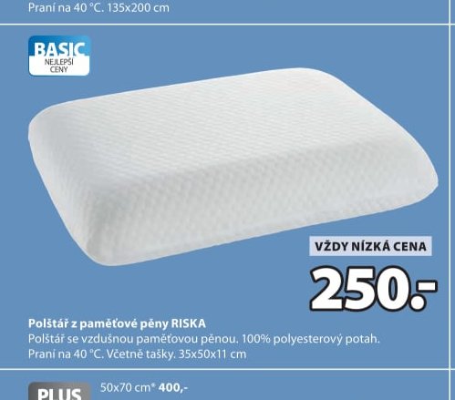 Polštář z paměťové pěny RISKA