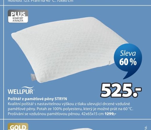 Polštář z paměťové pěny STRYN
