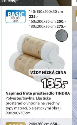 Napínací froté prostěradlo TINDRA